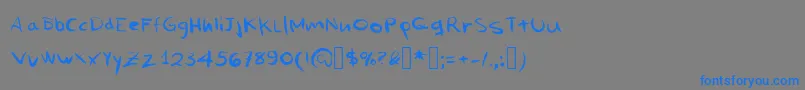 フォントMiNombreEsProblema – 灰色の背景に青い文字