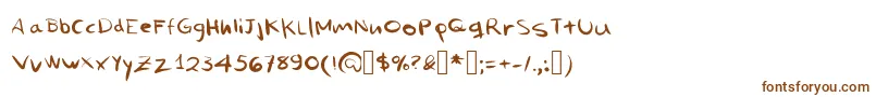 Шрифт MiNombreEsProblema – коричневые шрифты на белом фоне