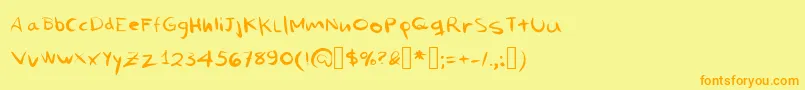 MiNombreEsProblema Font – Orange Fonts on Yellow Background