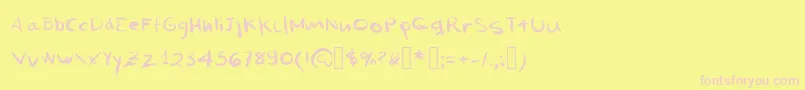 MiNombreEsProblema-fontti – vaaleanpunaiset fontit keltaisella taustalla