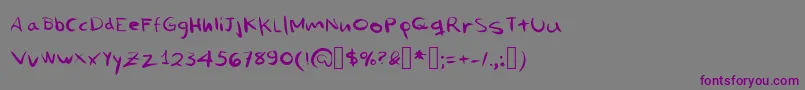 MiNombreEsProblema-Schriftart – Violette Schriften auf grauem Hintergrund