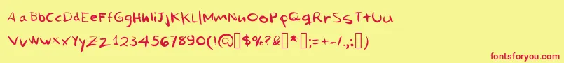 MiNombreEsProblema Font – Red Fonts on Yellow Background