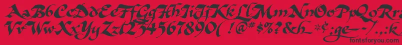 AsHarliquin Font – Black Fonts on Red Background