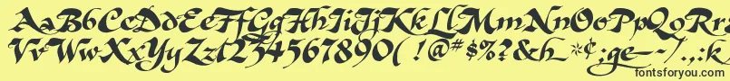 AsHarliquin Font – Black Fonts on Yellow Background