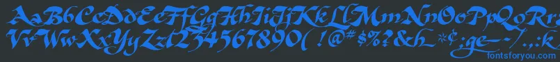 AsHarliquin Font – Blue Fonts on Black Background