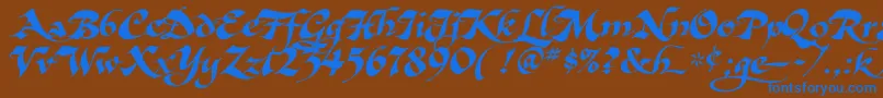AsHarliquin Font – Blue Fonts on Brown Background