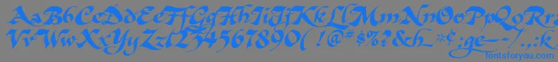 フォントAsHarliquin – 灰色の背景に青い文字