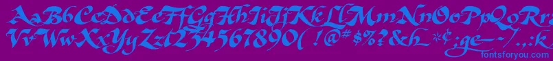 AsHarliquin Font – Blue Fonts on Purple Background