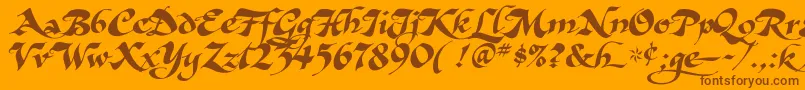 AsHarliquin Font – Brown Fonts on Orange Background