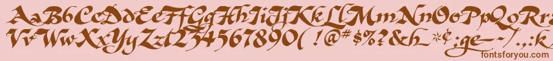 AsHarliquin Font – Brown Fonts on Pink Background