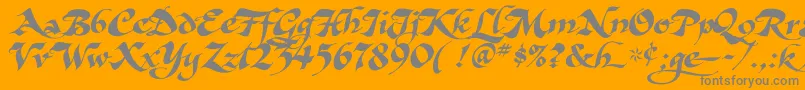 AsHarliquin Font – Gray Fonts on Orange Background