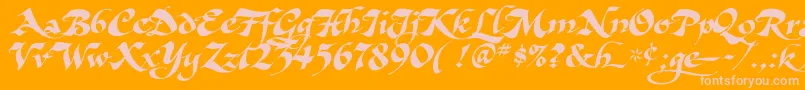 AsHarliquin Font – Pink Fonts on Orange Background