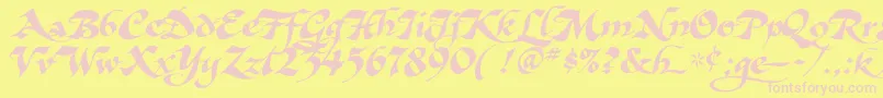 AsHarliquin Font – Pink Fonts on Yellow Background