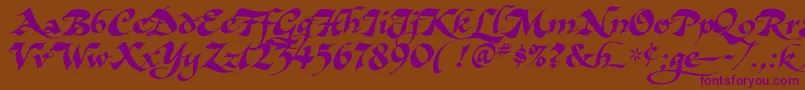 AsHarliquin Font – Purple Fonts on Brown Background
