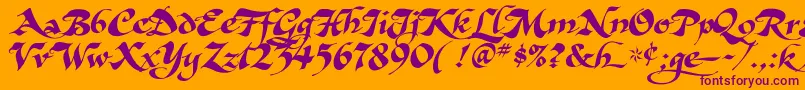AsHarliquin Font – Purple Fonts on Orange Background