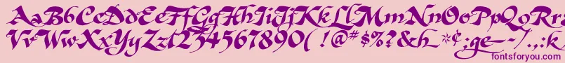 AsHarliquin Font – Purple Fonts on Pink Background