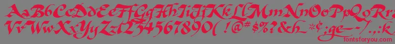 AsHarliquin-Schriftart – Rote Schriften auf grauem Hintergrund