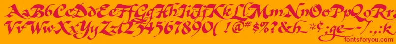 AsHarliquin Font – Red Fonts on Orange Background