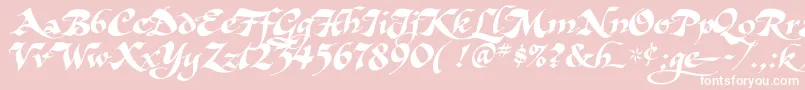 AsHarliquin-Schriftart – Weiße Schriften auf rosa Hintergrund