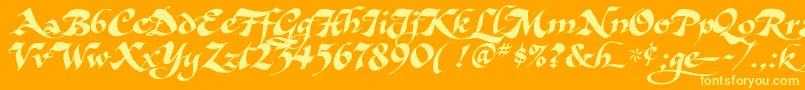 AsHarliquin Font – Yellow Fonts on Orange Background