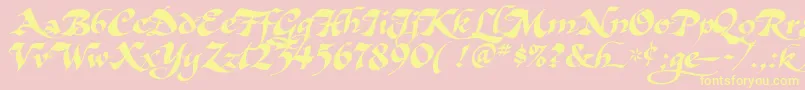 AsHarliquin Font – Yellow Fonts on Pink Background