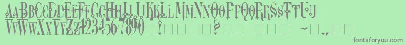フォントDreamscarc – 緑の背景に灰色の文字