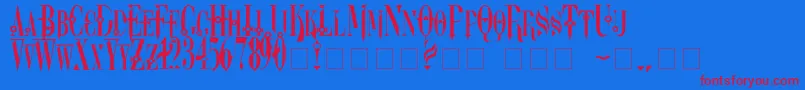 Dreamscarc-Schriftart – Rote Schriften auf blauem Hintergrund