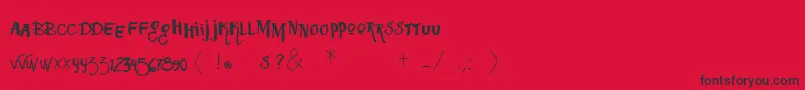 フォントVtkssquizita – 赤い背景に黒い文字
