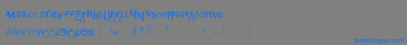 Шрифт Vtkssquizita – синие шрифты на сером фоне