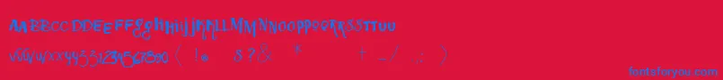 Vtkssquizita Font – Blue Fonts on Red Background