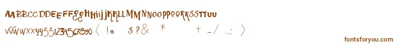 フォントVtkssquizita – 茶色のフォント