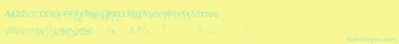 Шрифт Vtkssquizita – зелёные шрифты на жёлтом фоне