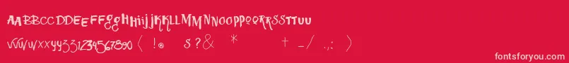 Vtkssquizita Font – Pink Fonts on Red Background