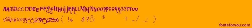 Vtkssquizita-fontti – violetit fontit oranssilla taustalla