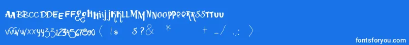 Vtkssquizita Font – White Fonts on Blue Background