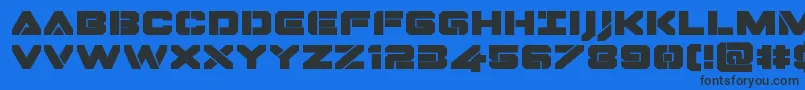 Dominojackexpand Font – Black Fonts on Blue Background