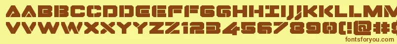 Dominojackexpand-fontti – ruskeat fontit keltaisella taustalla