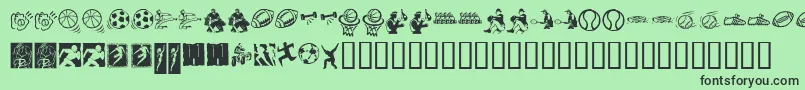 KrSportsDings Font – Black Fonts on Green Background