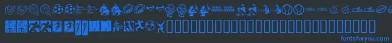 KrSportsDings Font – Blue Fonts on Black Background