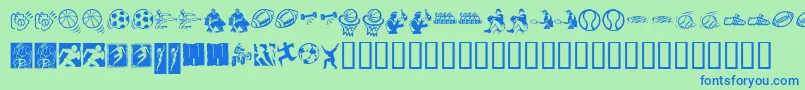 KrSportsDings Font – Blue Fonts on Green Background