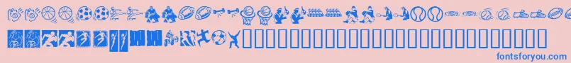 Fonte KrSportsDings – fontes azuis em um fundo rosa