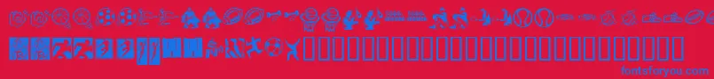 KrSportsDings Font – Blue Fonts on Red Background