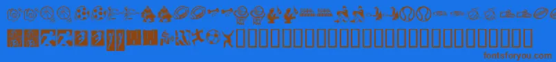En savoir plus sur la police KrSportsDings Police KrSportsDings – polices brunes sur fond bleu