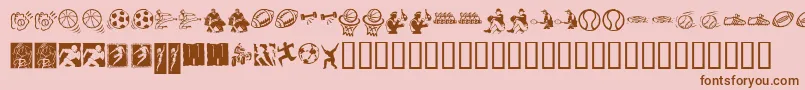 KrSportsDings Font – Brown Fonts on Pink Background