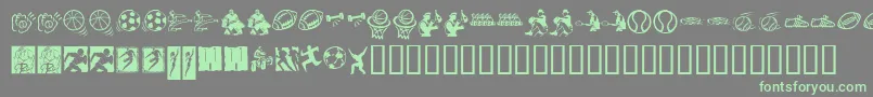 Fonte KrSportsDings – fontes verdes em um fundo cinza