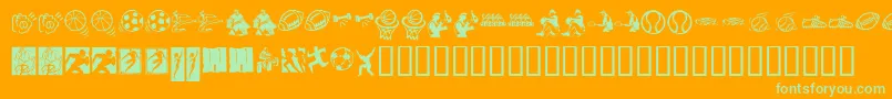 Czcionka KrSportsDings – zielone czcionki na pomarańczowym tle