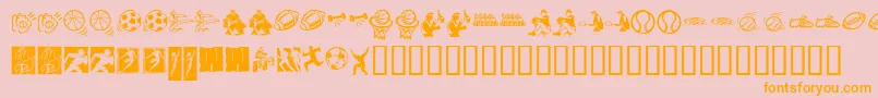 Czcionka KrSportsDings – pomarańczowe czcionki na różowym tle
