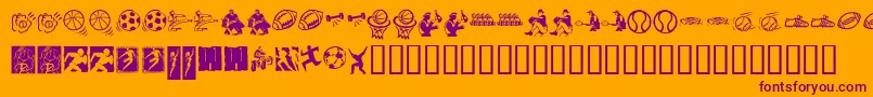 KrSportsDings Font – Purple Fonts on Orange Background