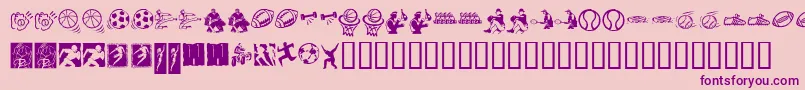 fuente KrSportsDings – Fuentes Moradas Sobre Fondo Rosa