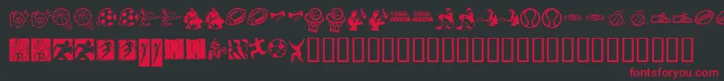 KrSportsDings Font – Red Fonts on Black Background